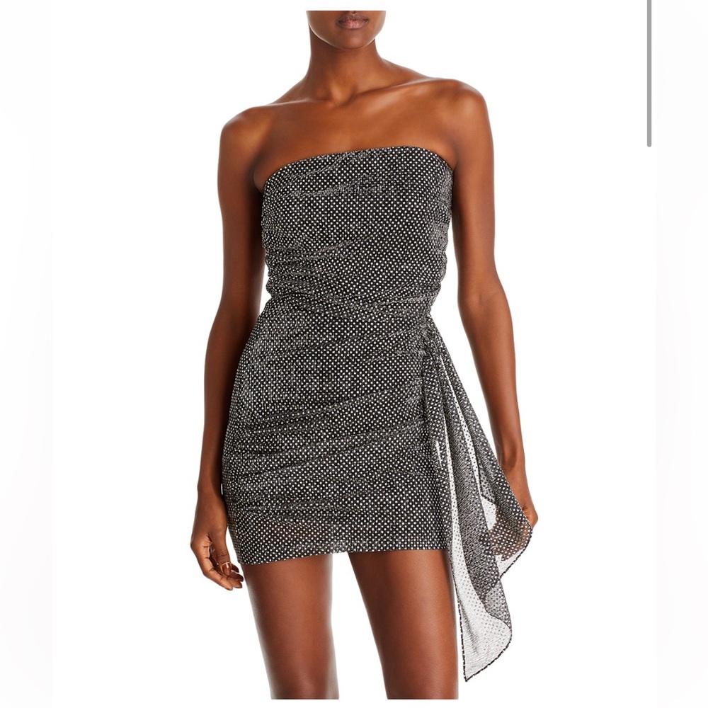 Ramy Brook “Jameson” metallic strapless cocktail dress Sz 2